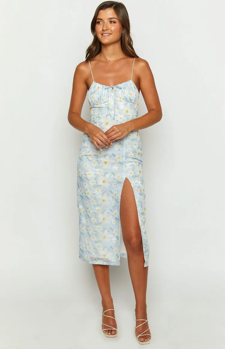Paloma Blue Floral Midi Dress sold by Beginning Boutique product image thumbnail 2