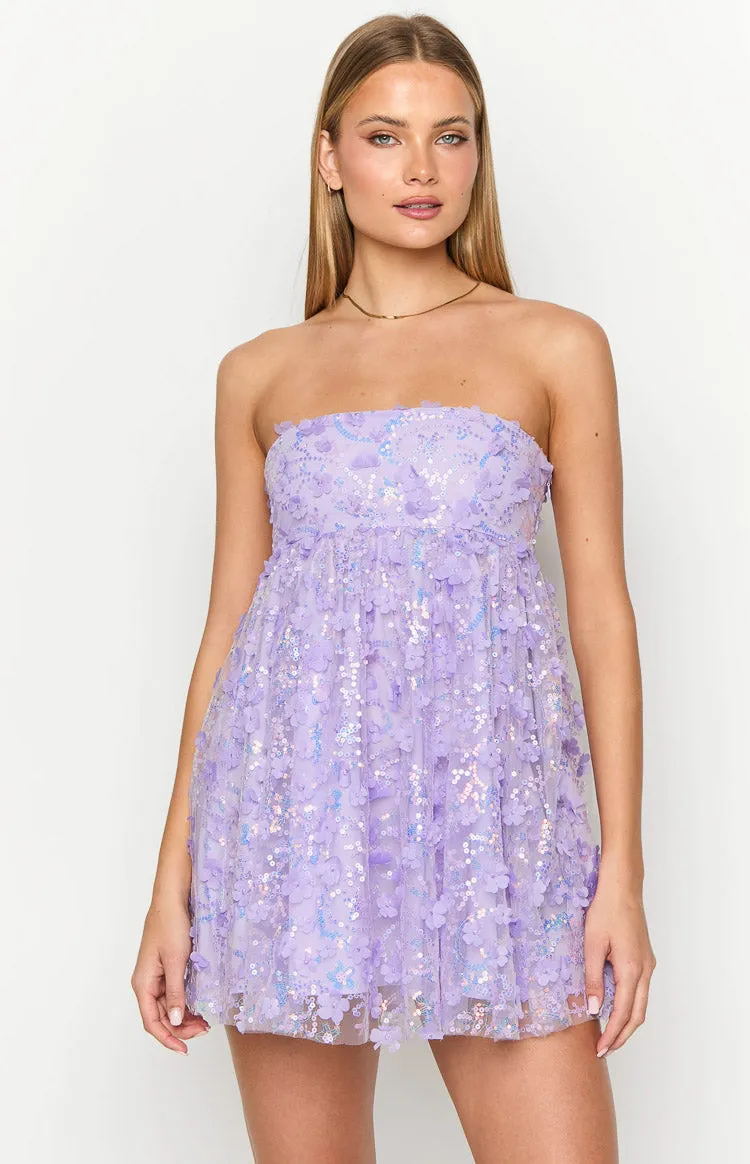 Alison Purple Mini Dress sold by Beginning Boutique product image thumbnail 2