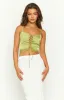 Nyssa Green Lace Front Top sold by Beginning Boutique