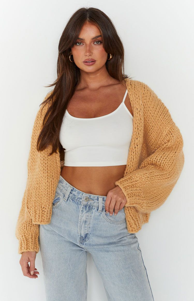 Bad Habits Camel Knit Cardigan sold by Beginning Boutique product image thumbnail 4