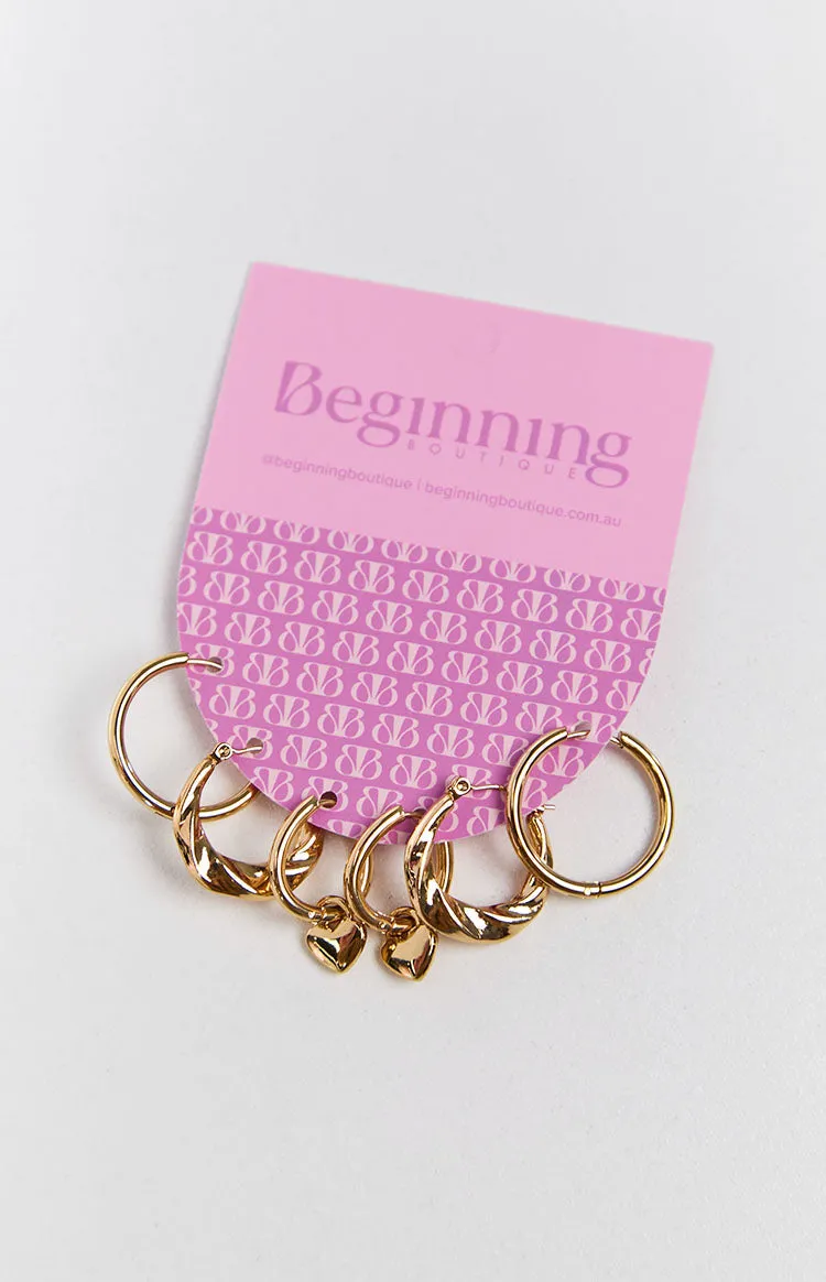 Harpie Gold Hoop Earrings 3 Pack sold by Beginning Boutique product image thumbnail 2