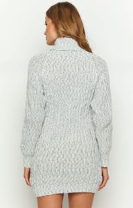 Xanthi Grey Roll Neck Sweater Mini Dress sold by Beginning Boutique