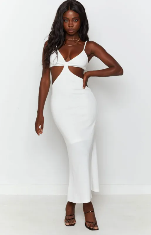 Catalina Cut Out Midi Dress White sold by Beginning Boutique