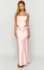 Azriel Pink Satin Bow Maxi Skirt sold by Beginning Boutique