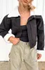 Indy Black Denim Sherpa Jacket sold by Beginning Boutique