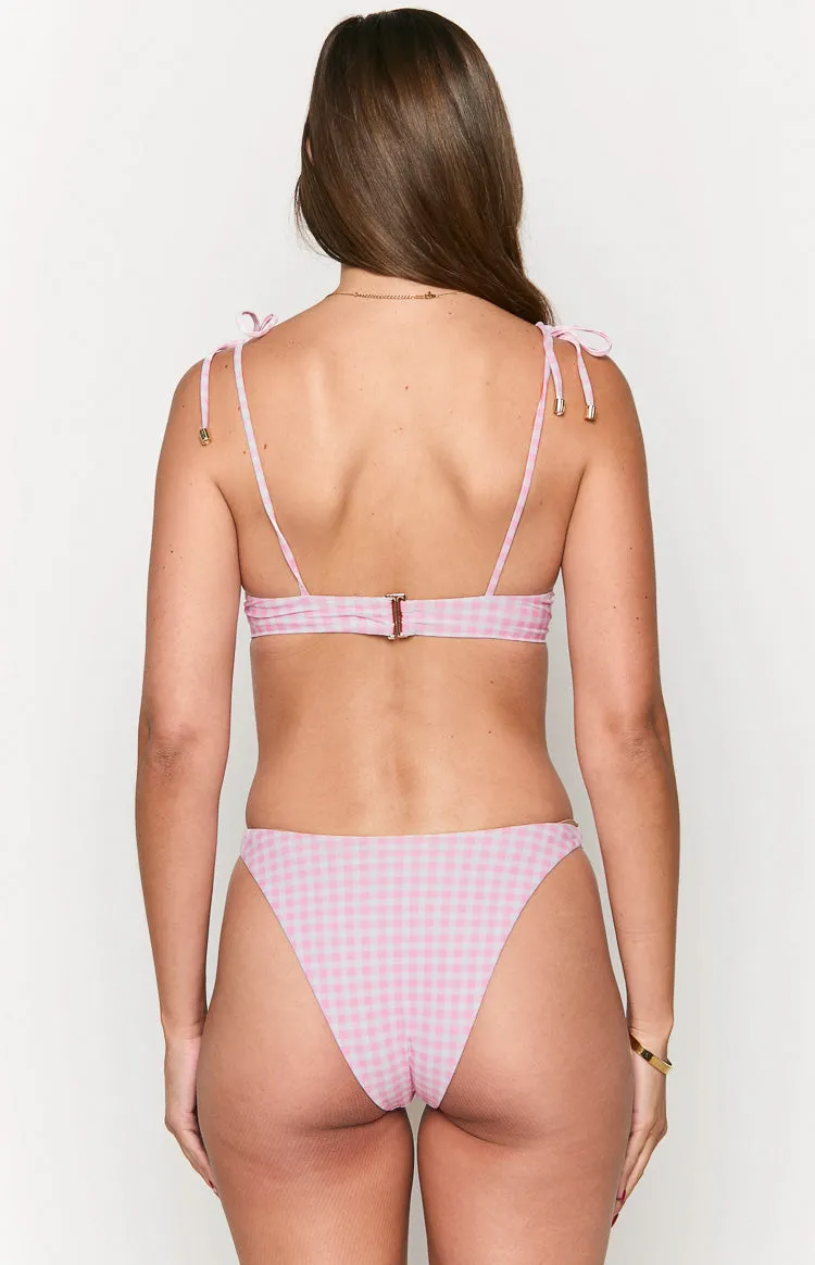 9.0 Swim Bianca Pink Gingham Bikini Top sold by Beginning Boutique product image thumbnail 5