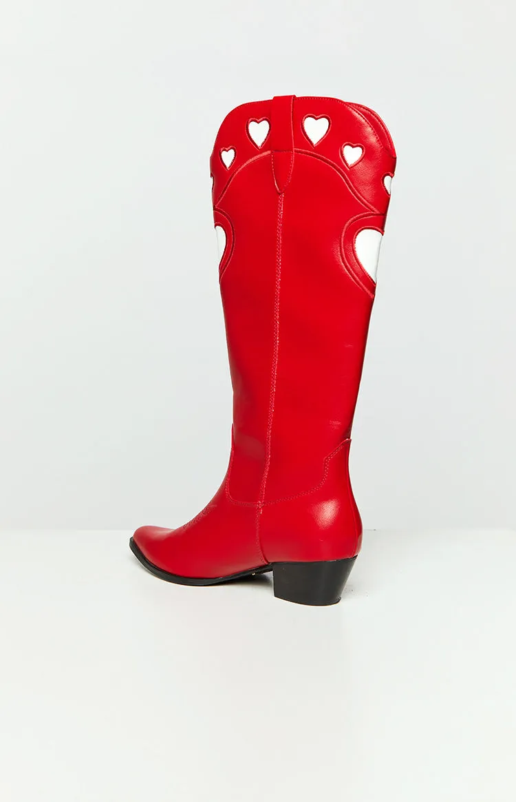 Billini Velma Scarlet White Cowboy Boots sold by Beginning Boutique product image thumbnail 4