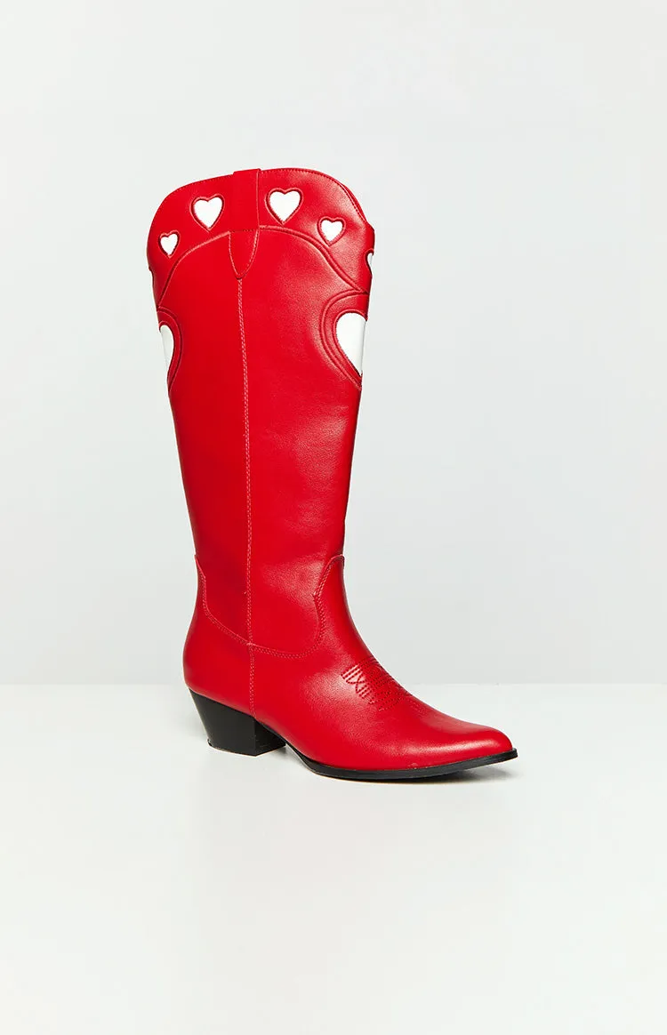 Billini Velma Scarlet White Cowboy Boots sold by Beginning Boutique product image thumbnail 3
