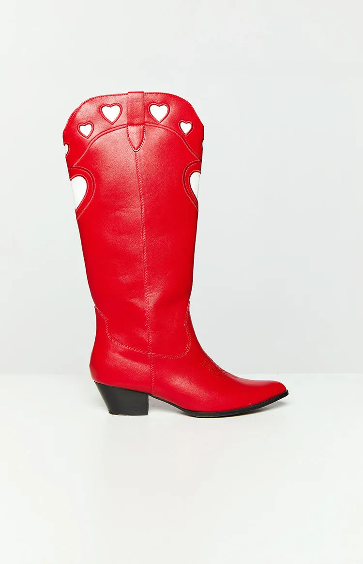 Billini Velma Scarlet White Cowboy Boots sold by Beginning Boutique product image thumbnail 2
