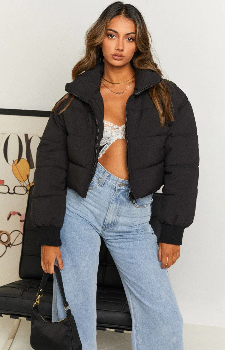 Fuego Puffer Cropped Jacket Black sold by Beginning Boutique product image thumbnail 2