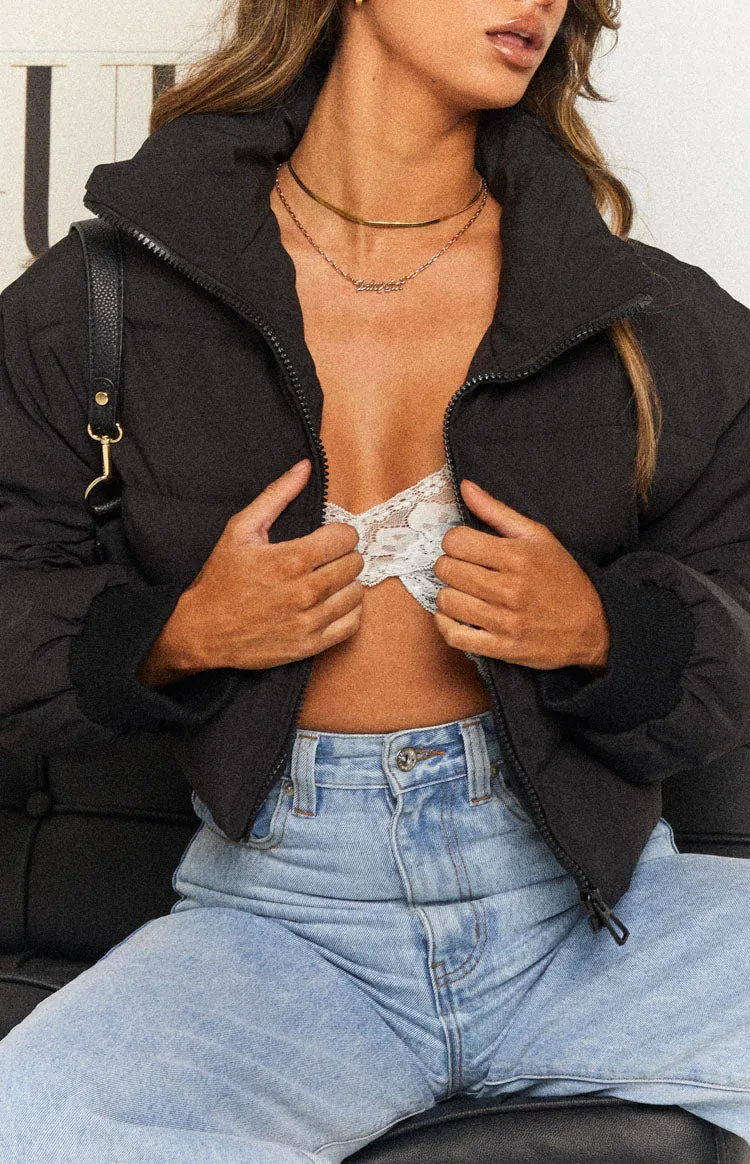 Fuego Puffer Cropped Jacket Black sold by Beginning Boutique product image thumbnail 3