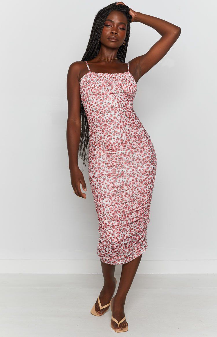 Stepford Midi Dress Rose Print sold by Beginning Boutique product image thumbnail 4