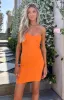 Roselani Orange Strapless Mini Dress sold by Beginning Boutique