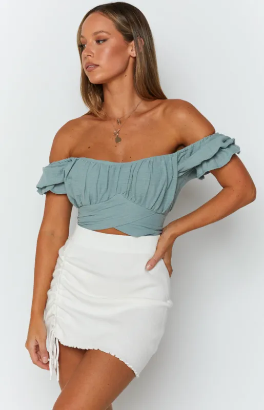 Heritage Wrap Top Sage sold by Beginning Boutique