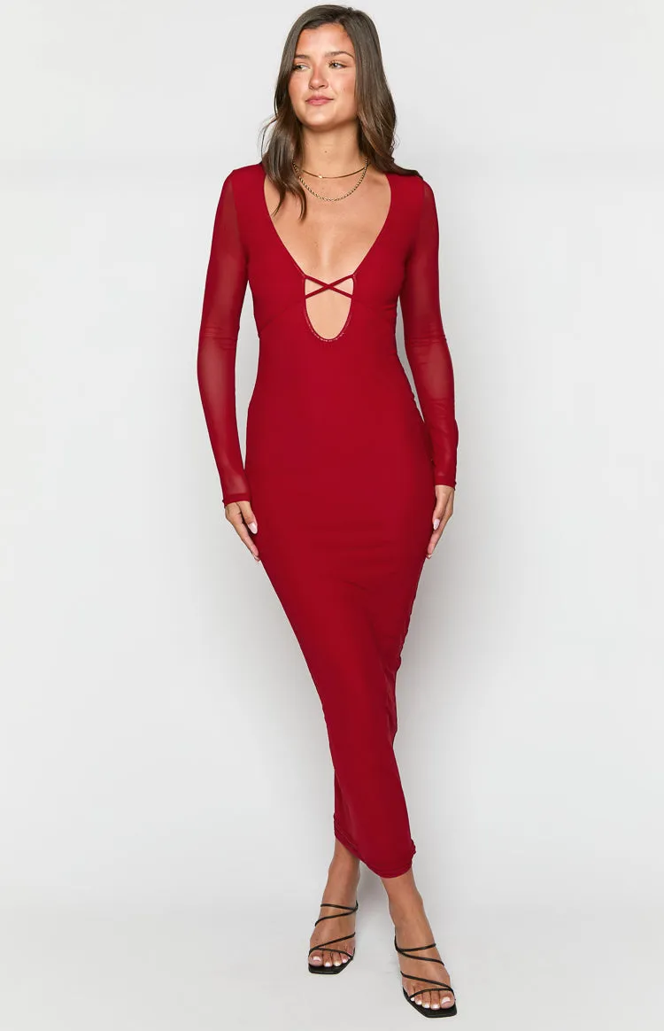 Monni Red Maxi Dress sold by Beginning Boutique product image thumbnail 3