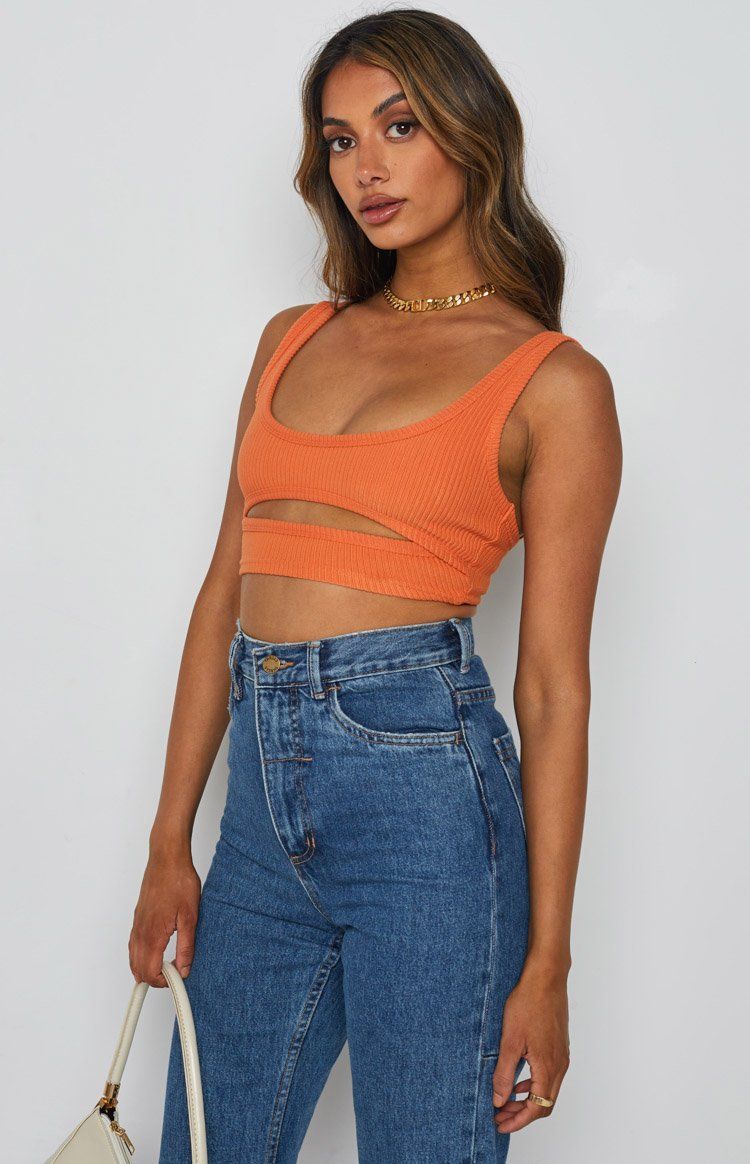 Trail Rib Crop Top Orange sold by Beginning Boutique product image thumbnail 5