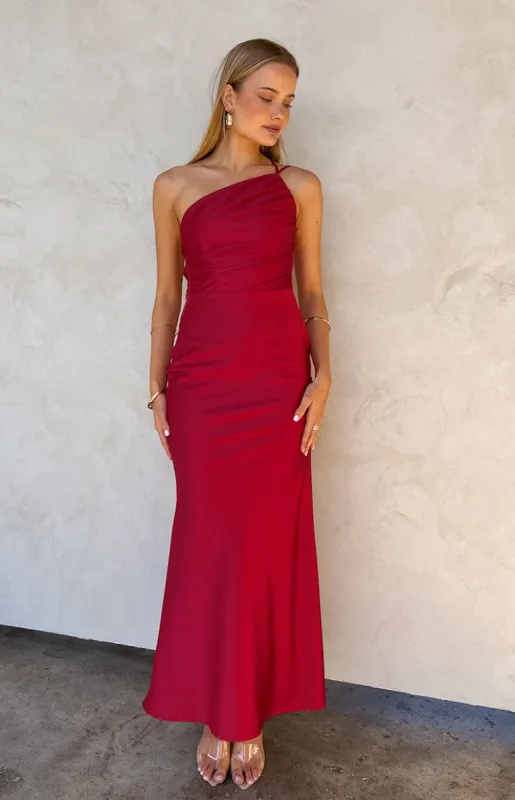Tina Red Formal Maxi Dress made by Beginning Boutique