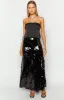 Genevieve Black Sequin Maxi Skirt sold by Beginning Boutique