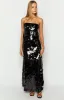 Genevieve Black Sequin Maxi Skirt sold by Beginning Boutique
