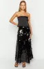Genevieve Black Sequin Maxi Skirt sold by Beginning Boutique