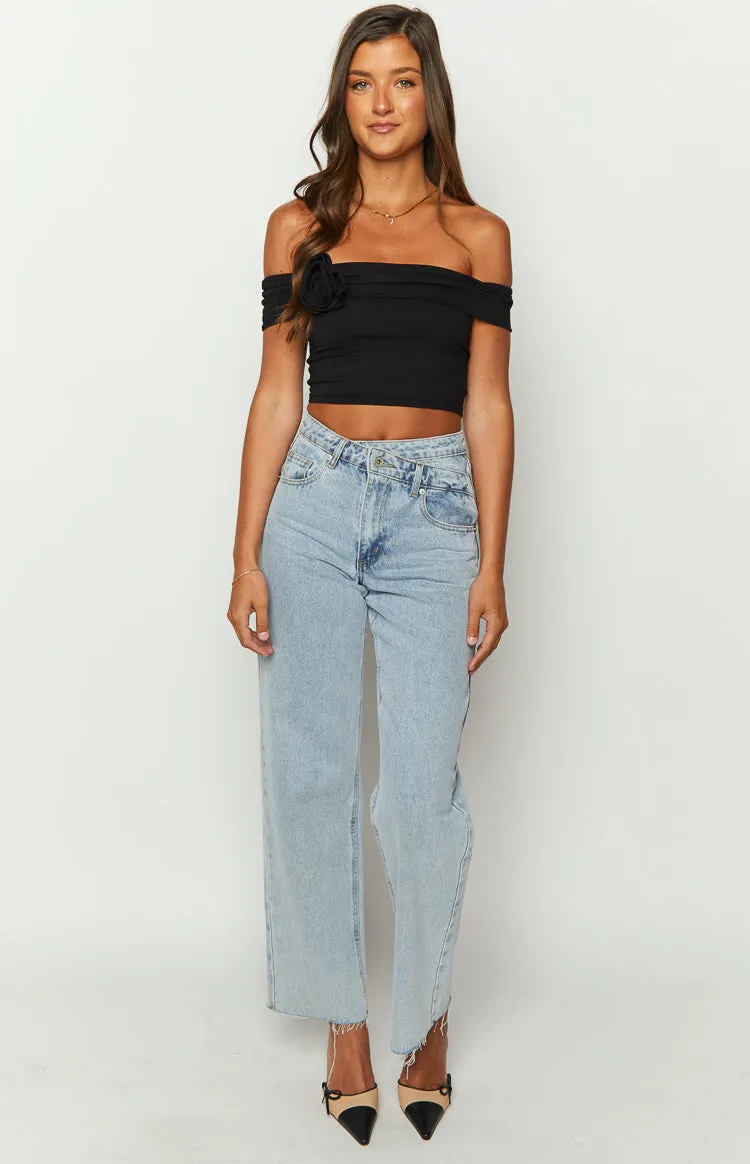 Hadley Off The Shoulder Rose Crop Top sold by Beginning Boutique product image thumbnail 2