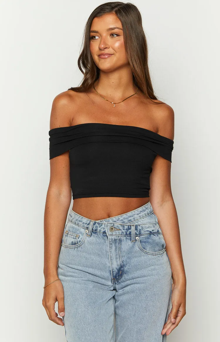 Hadley Off The Shoulder Rose Crop Top sold by Beginning Boutique