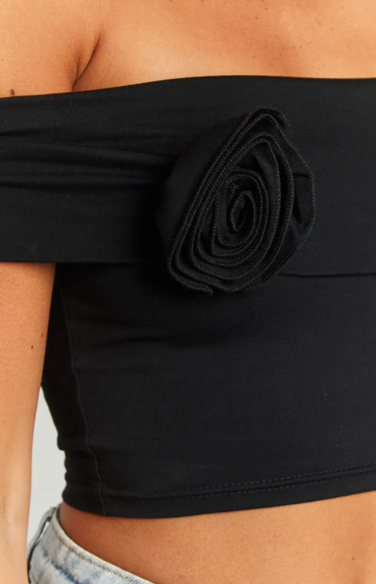 Hadley Off The Shoulder Rose Crop Top sold by Beginning Boutique product image thumbnail 5