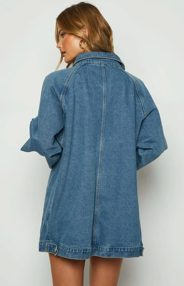 Sally Blue Oversized Denim Jacket sold by Beginning Boutique product image thumbnail 5