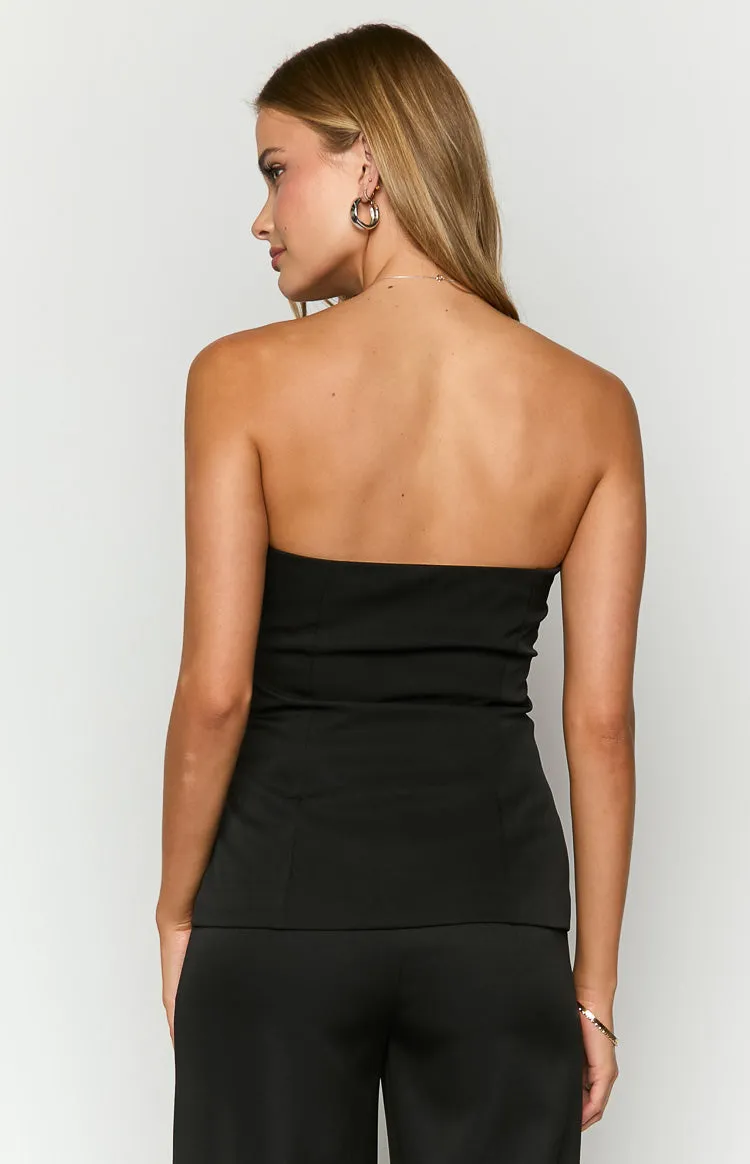 Dien Black Strapless Button Up Top sold by Beginning Boutique product image thumbnail 5