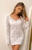 Pippa White Knit Mini Dress sold by Beginning Boutique