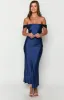 Ella Navy Off Shoulder Formal Maxi Dress sold by Beginning Boutique