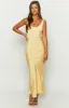 Carnation Yellow Satin Maxi Dress sold by Beginning Boutique
