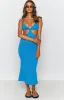 Catalina Cut Out Midi Dress Blue sold by Beginning Boutique