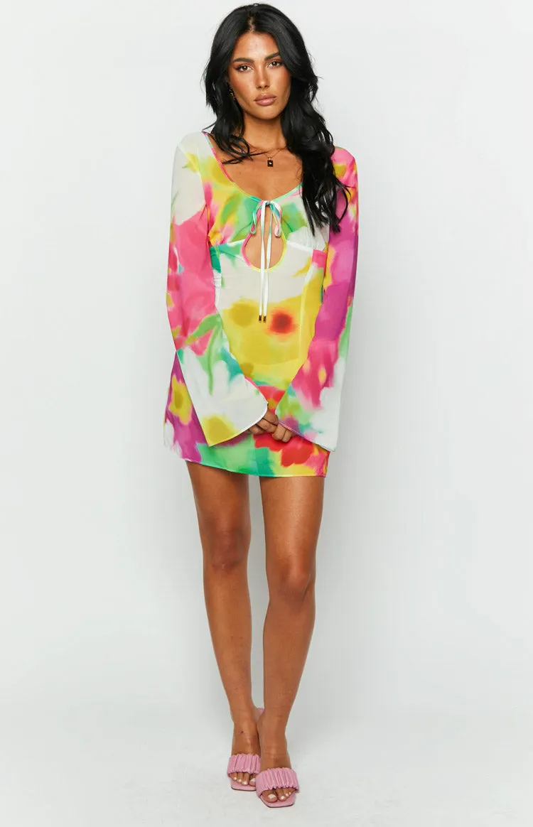 Vienna Floral Print Long Sleeve Mini Dress sold by Beginning Boutique product image thumbnail 2