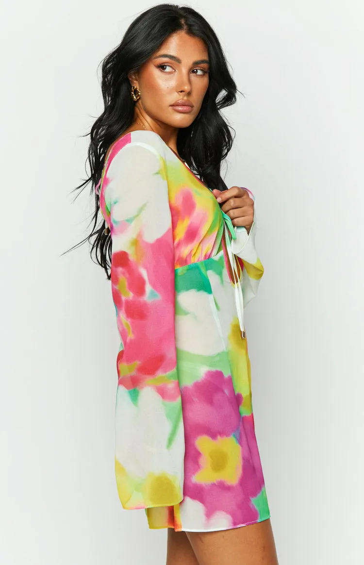 Vienna Floral Print Long Sleeve Mini Dress sold by Beginning Boutique product image thumbnail 4