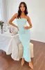 Imogen Blue Lace Strapless Maxi Dress sold by Beginning Boutique