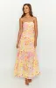 Sinclair Yellow Floral Print Strapless Maxi Dress sold by Beginning Boutique