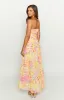 Sinclair Yellow Floral Print Strapless Maxi Dress sold by Beginning Boutique