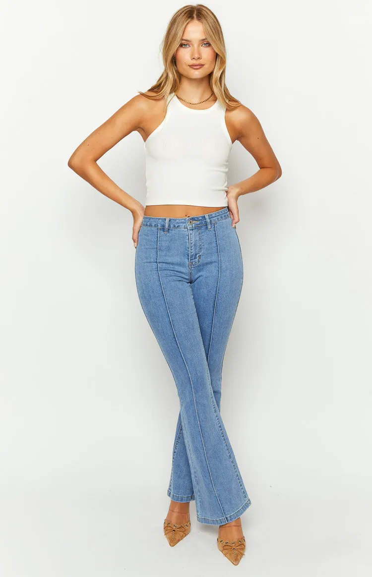 Elowen Mid Wash Flared Denim Jeans sold by Beginning Boutique product image thumbnail 3