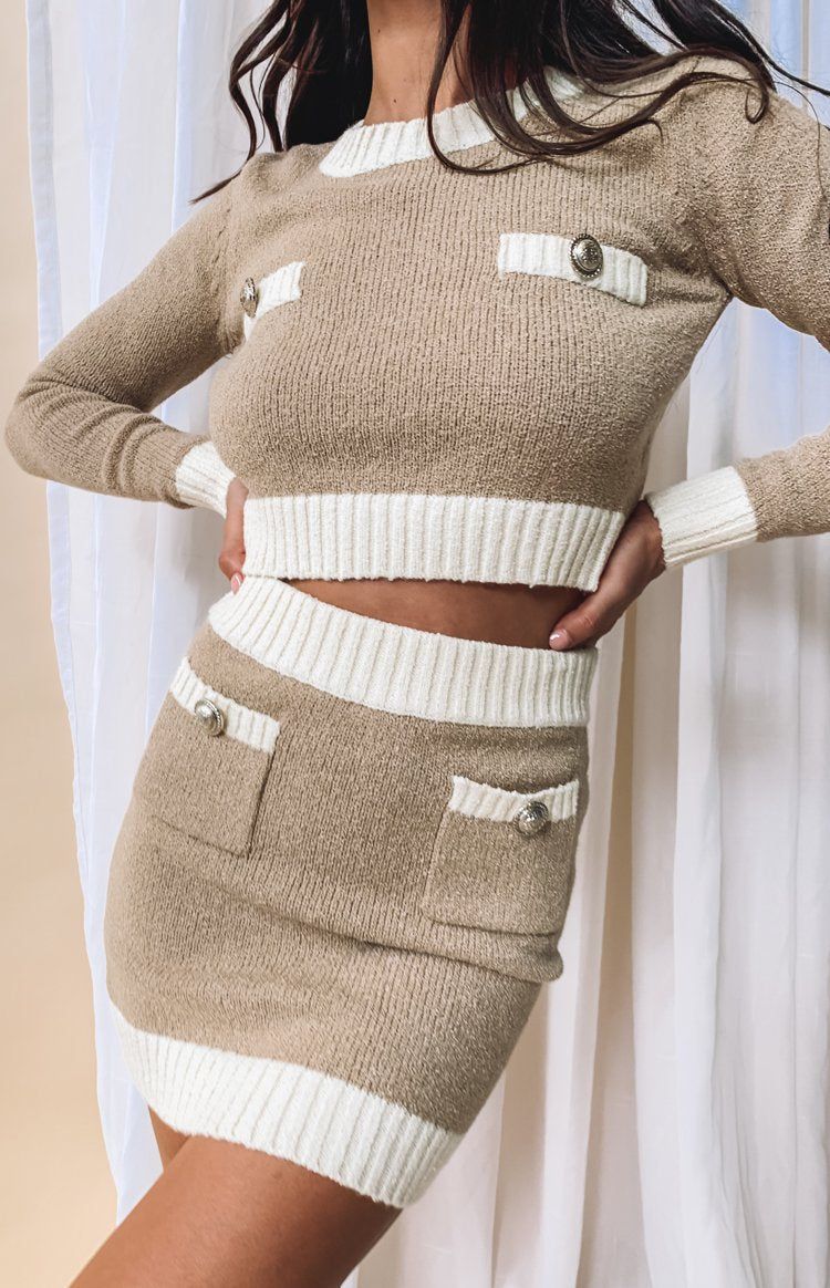 May Knit Mini Skirt Nude sold by Beginning Boutique product image thumbnail 3