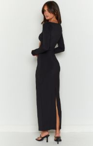 Aluma Black Longsleeve Cut Out Maxi Dress sold by Beginning Boutique