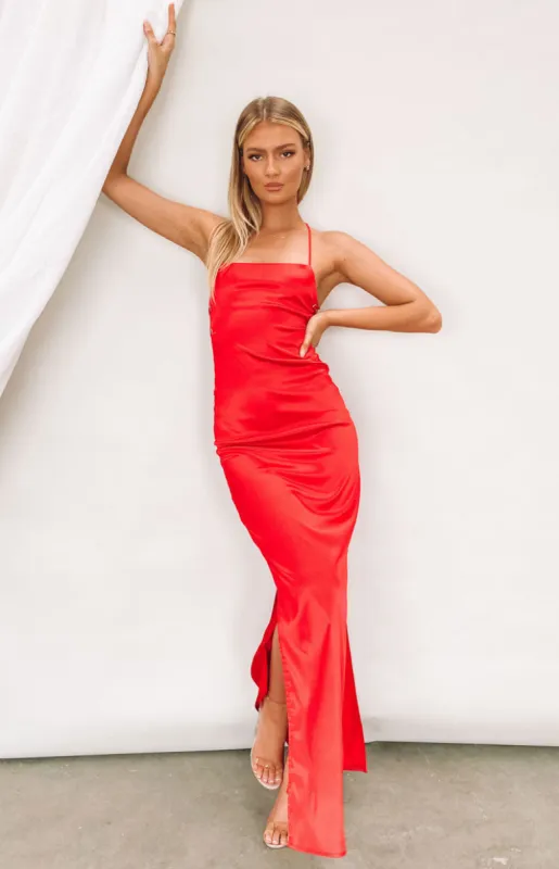 Manhattan Slip Formal Dress Cherry sold by Beginning Boutique