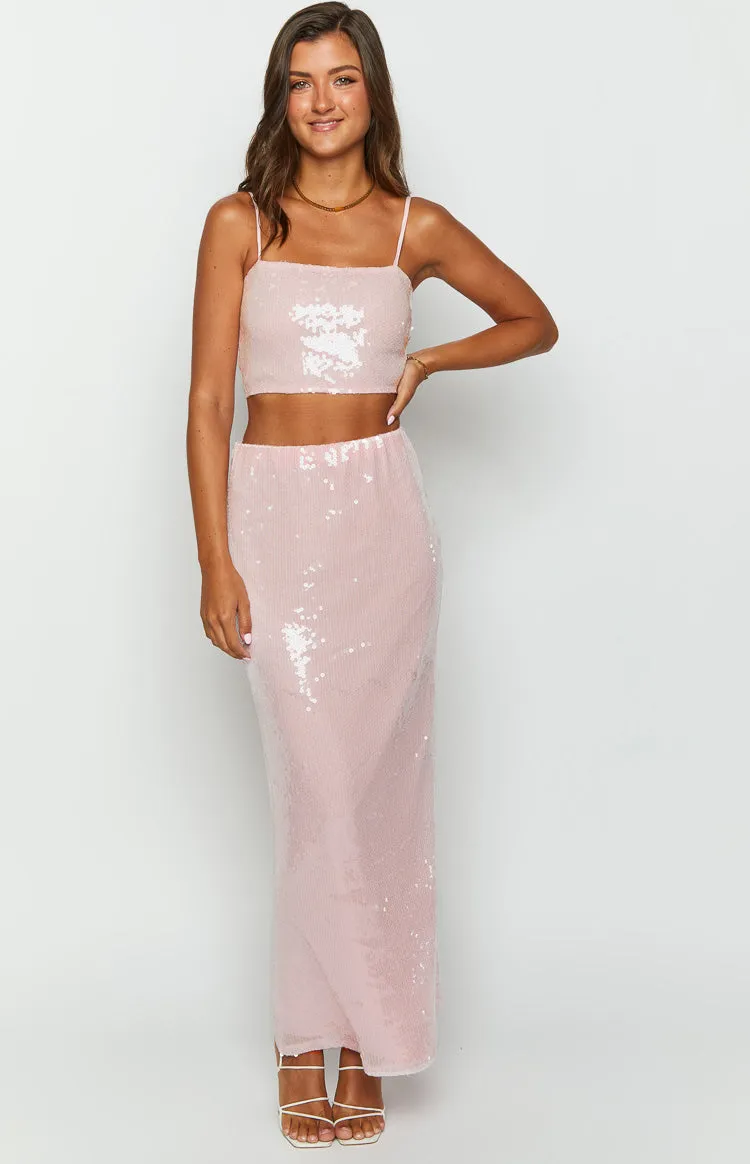 Bellah Pink Sequin Crop Top sold by Beginning Boutique product image thumbnail 2