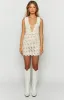 Dusk White Crochet Mini Dress sold by Beginning Boutique