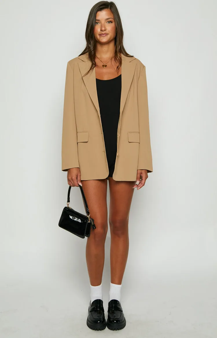 Logan Tan Oversized Blazer sold by Beginning Boutique product image thumbnail 2