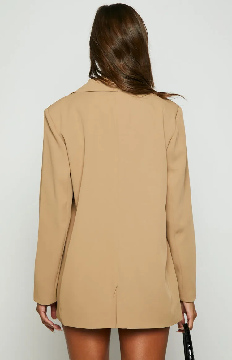 Logan Tan Oversized Blazer sold by Beginning Boutique product image thumbnail 5