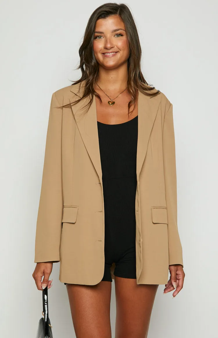 Logan Tan Oversized Blazer sold by Beginning Boutique product image thumbnail 3