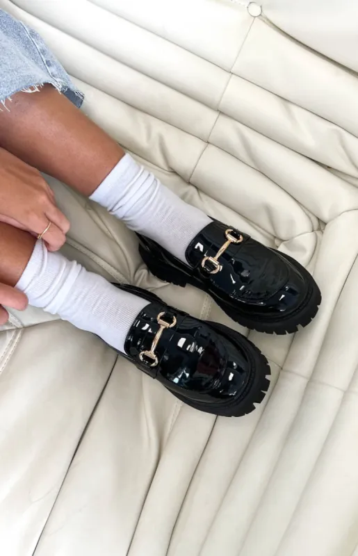Therapy Extra Black Patent Loafers sold by Beginning Boutique