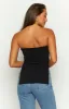 Mordani Black Knit Strapless Top sold by Beginning Boutique