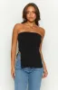 Mordani Black Knit Strapless Top sold by Beginning Boutique